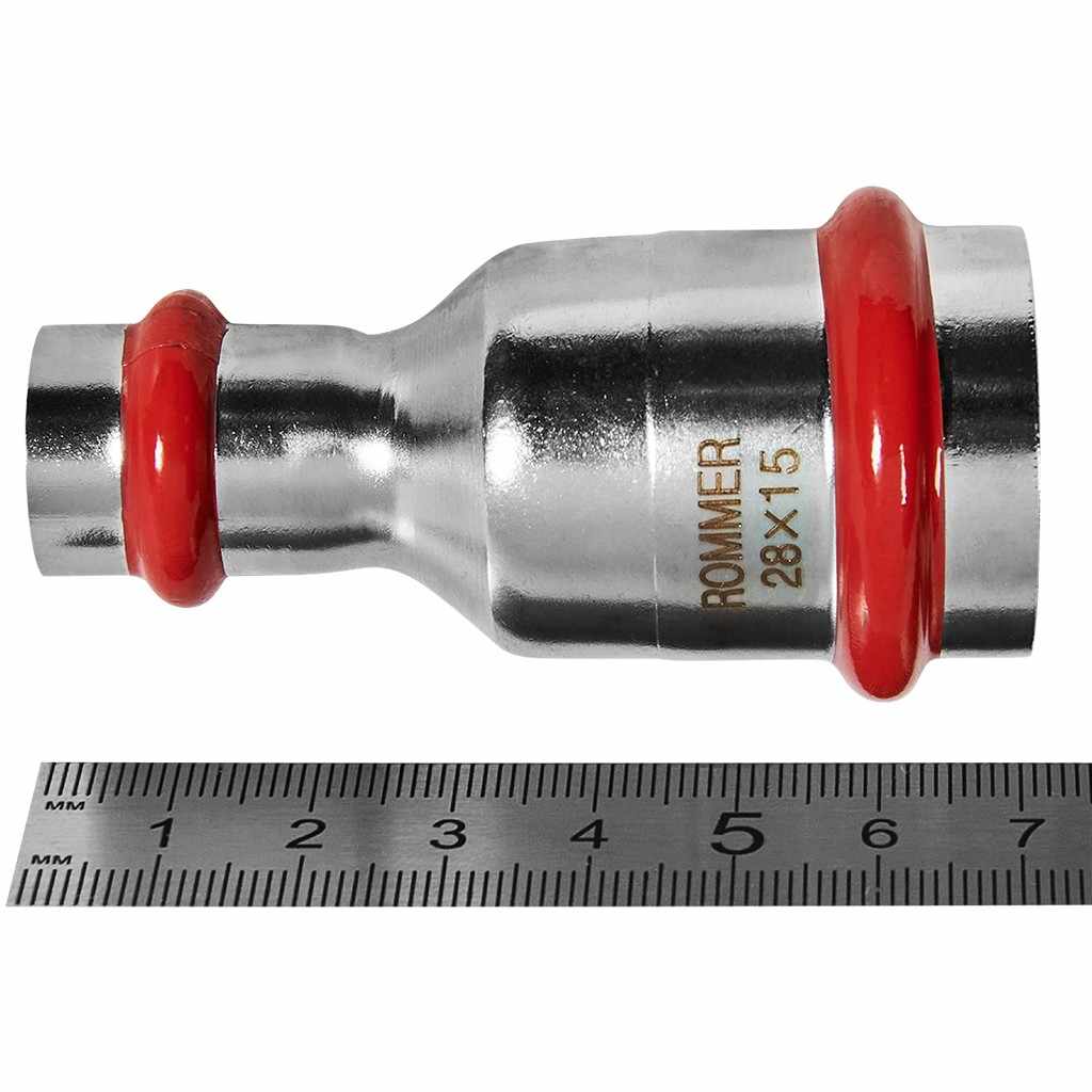 Муфта ROMMER переходная ВПр, 28х15, из нержавеющей стали прессовой, RSS-1018-002815