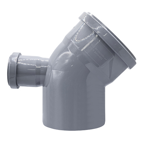 Отвод фронтальный с выходом в тыл ВК ПП 110/50х45, серый,РТП