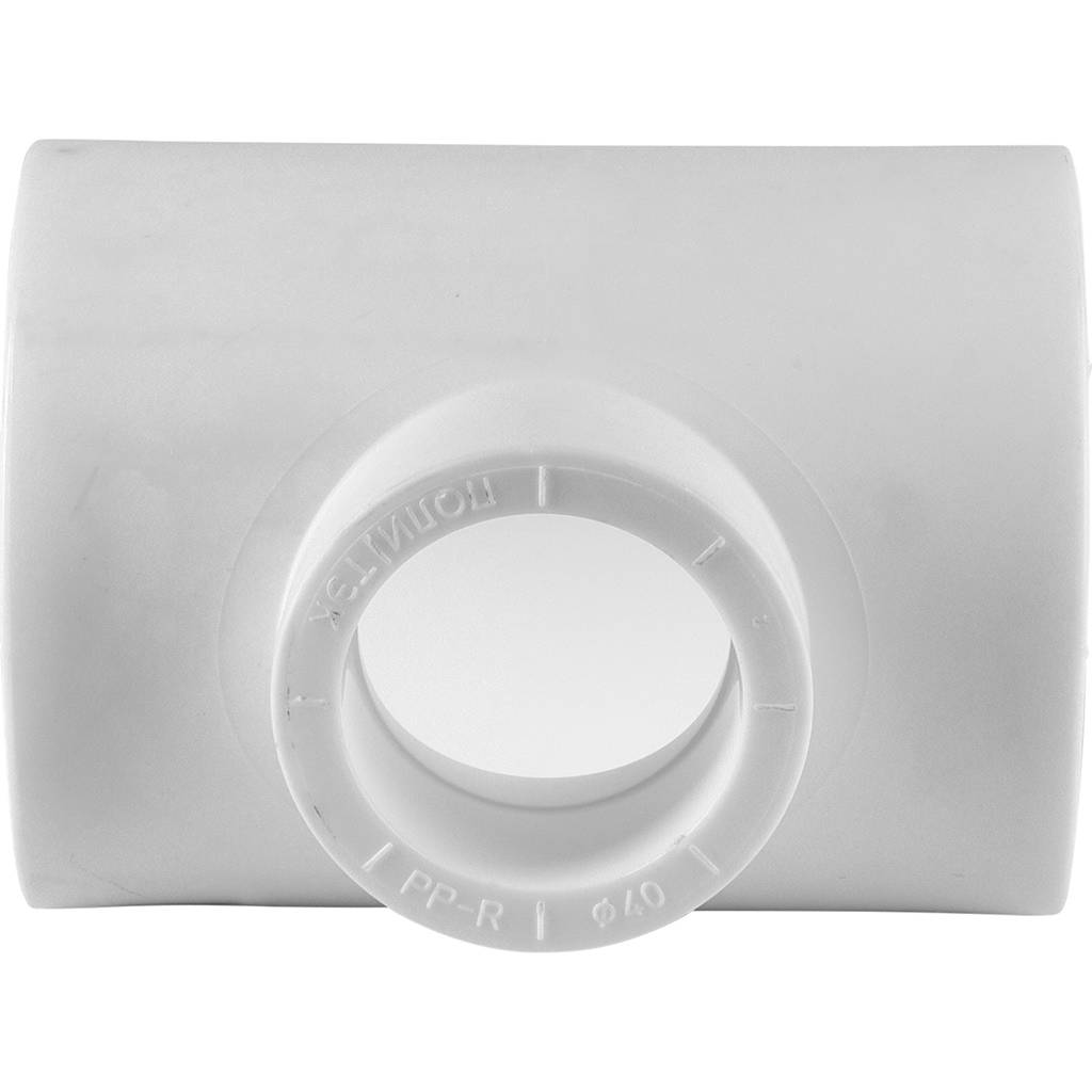 Тройник переходной Политэк 63х40х63 для полипропиленовых труб под сварку (цвет белый)