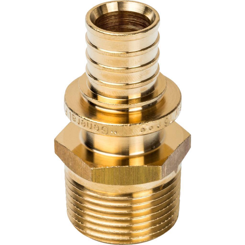 Переходник STOUT с наружной резьбой 20xR 3/4 для труб из сшитого полиэтилена аксиальный