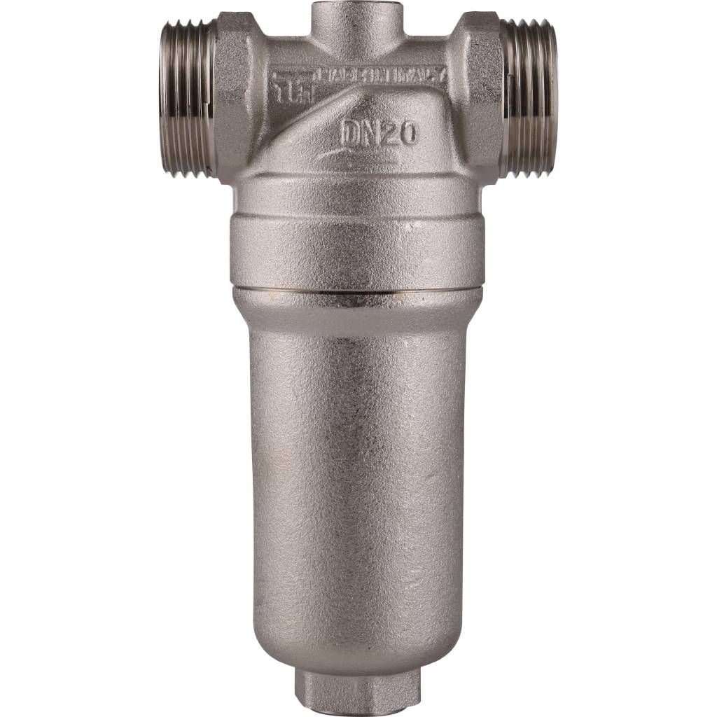 Фильтр с манометром TIEMME 3/4 со сгонами, с латунной колбой, промывной, 3130003