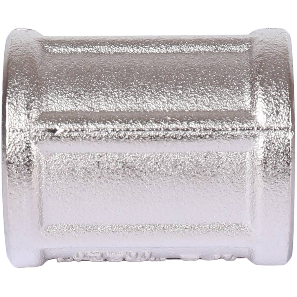 Муфта TIEMME ВВ никелированная 1/2х1/2 для стальных труб резьбовой, 1500136