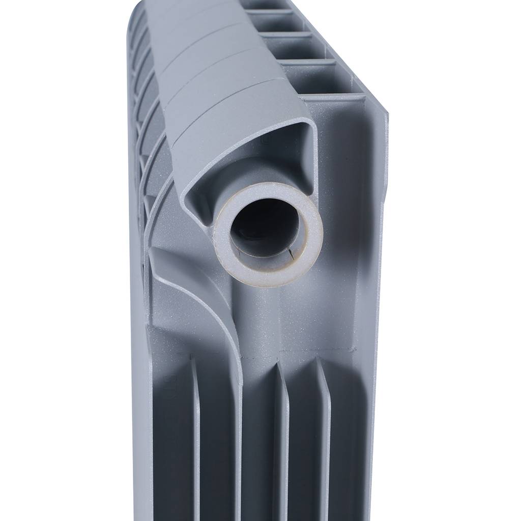 Радиатор биметаллический Global STYLE PLUS 500 8 секций боковое подключение (цвет cod.08 grigio argento opaco metallizzato 2676 (серый)), 155270