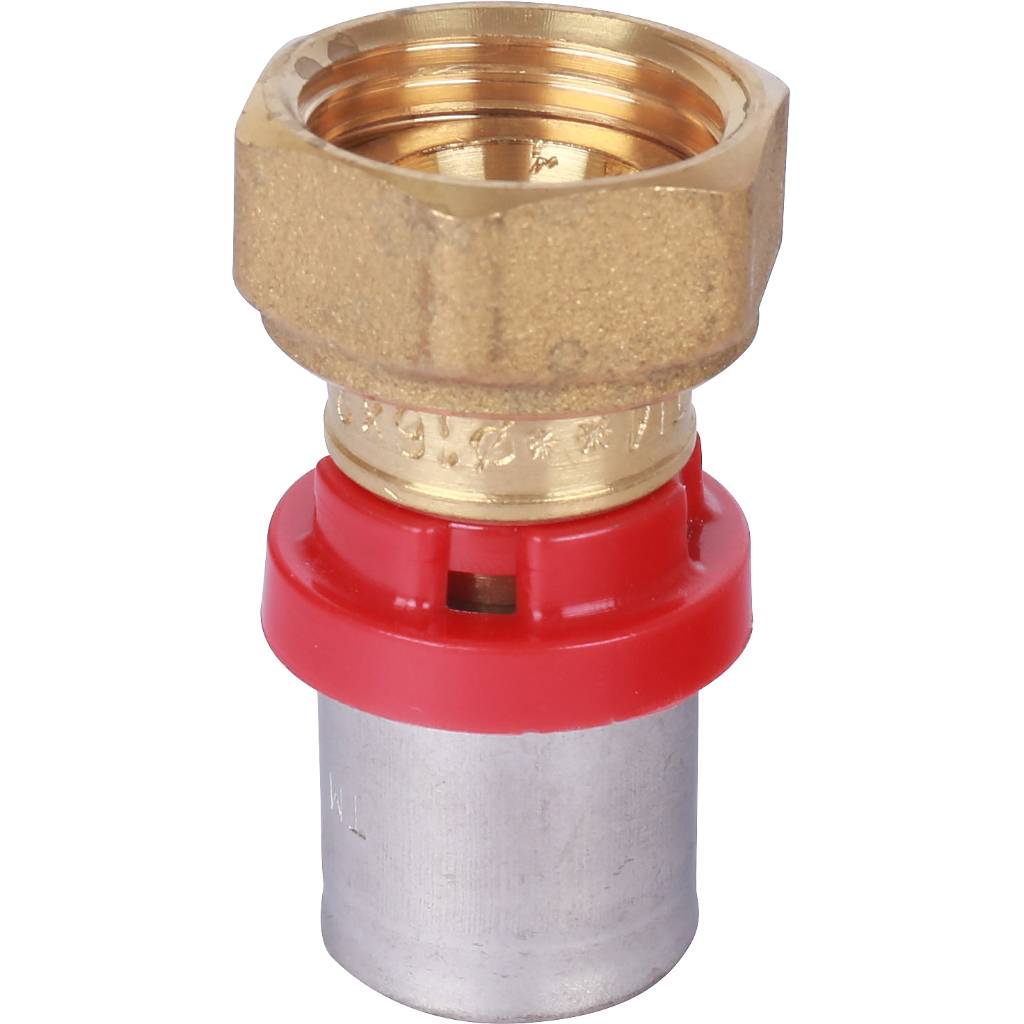 Муфта TIEMME с накидной гайкой и плоской прокладкой 16x1/2, 1670021(аналог 1650034)