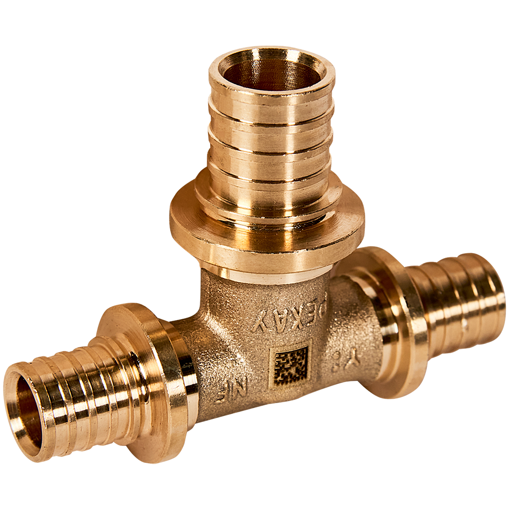 Тройник РЕХАУ с увеличенным боковым проходом 16-20-16 MX для труб из сшитого полиэтилена аксиальный