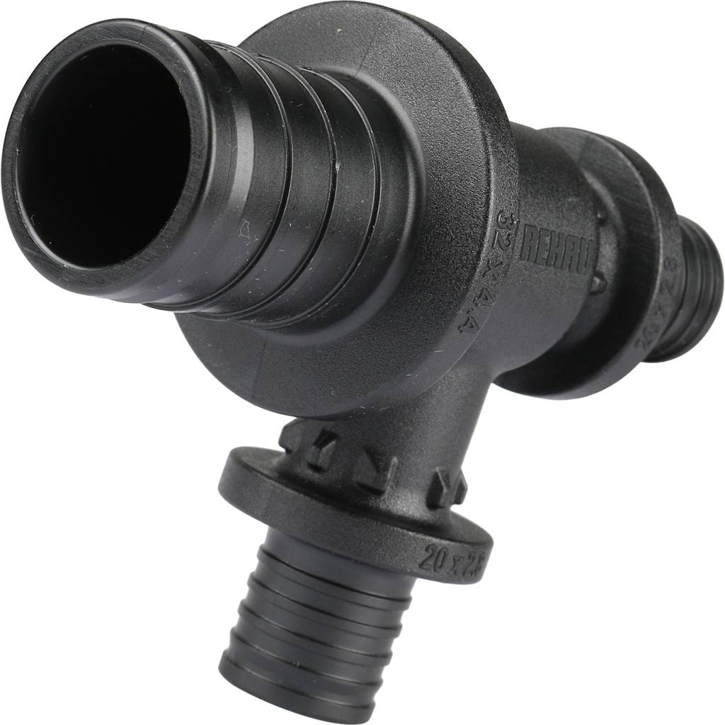 Тройник РЕХАУ RAUTITAN с уменьшенным боковым и торцевым проходом 32-20-20 PX