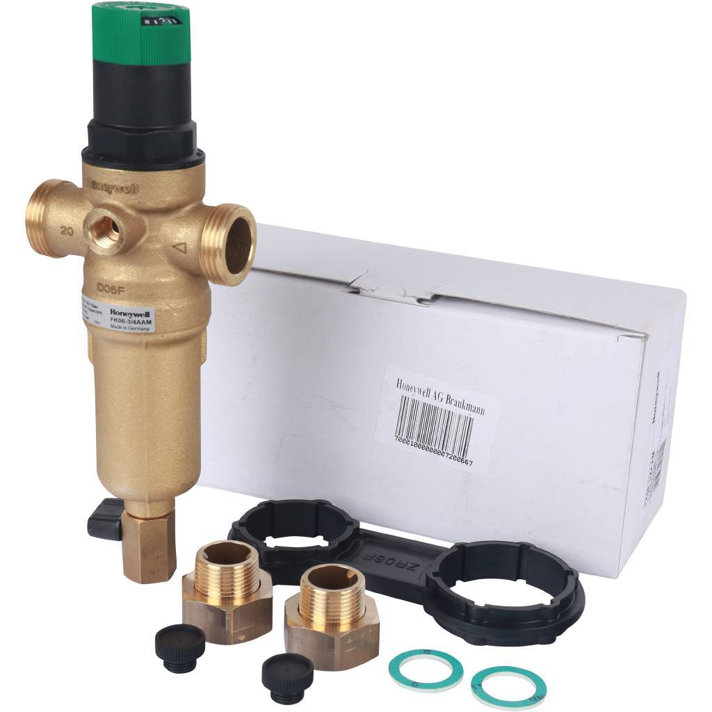 Honeywell (Resideo Braukmann) с редуктором, на горячую воду, 100 мкм, 3/4, FK06-3/4AAM