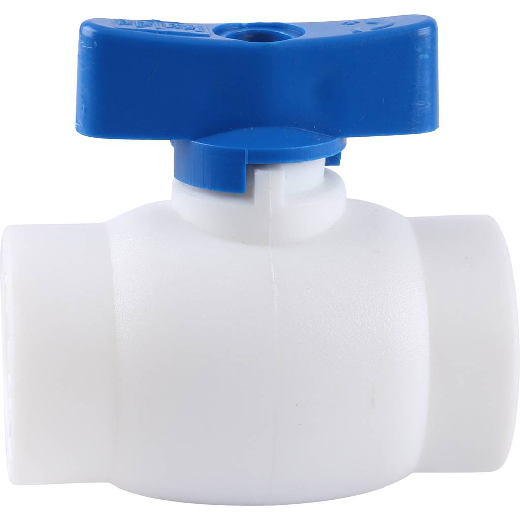 Мини-кран шаровой Kalde с синей ручкой для полипропиленовых труб d=25 для полипропиленовых труб под сварку (цвет белый)