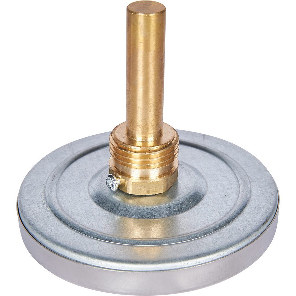 Термометр биметаллический ROMMER 80 мм 120 градусов с погружной гильзой 50 мм 1/2