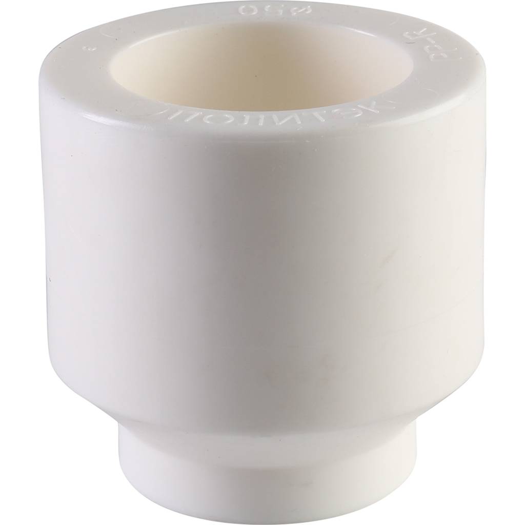 Муфта переходная внутр./наруж. Политэк 50х25 для полипропиленовых труб под сварку (цвет белый), 9200005025