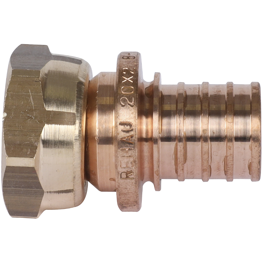 Переходник РЕХАУ RAUTITAN с накидной гайкой 20-G 1/2 RX+ для труб из сшитого полиэтилена аксиальный, 14563371001