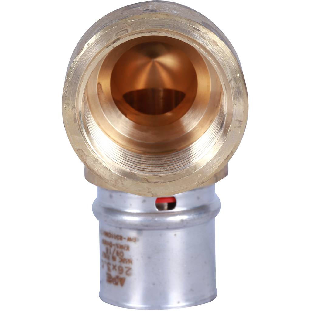 Угольник-переходник STOUT с внутренней резьбой 1 х26 для металлопластиковых труб прессовой, SFP-0010-000126