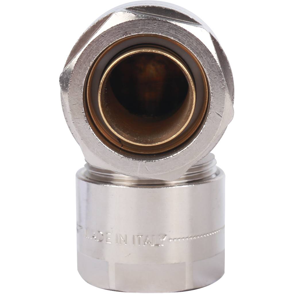 Угольник 90 Prandelli Multyrama (32х3,0) для металлопластиковых труб винтовой, 103.06.03.2