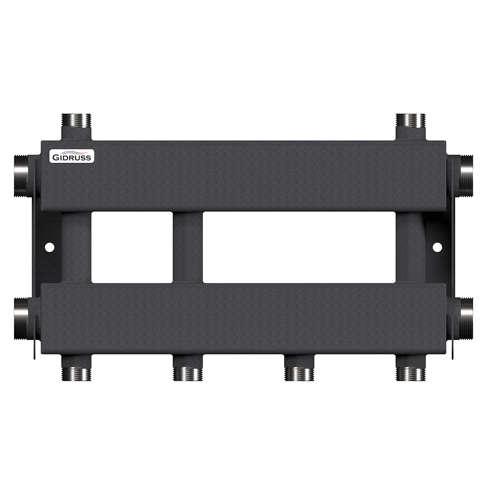 Модульный коллектор GIDRUSS MK-150-2x25 (до 150 кВт, 2 магистр. подкл. G 1, 2 контура G 1 вверх или вниз)
