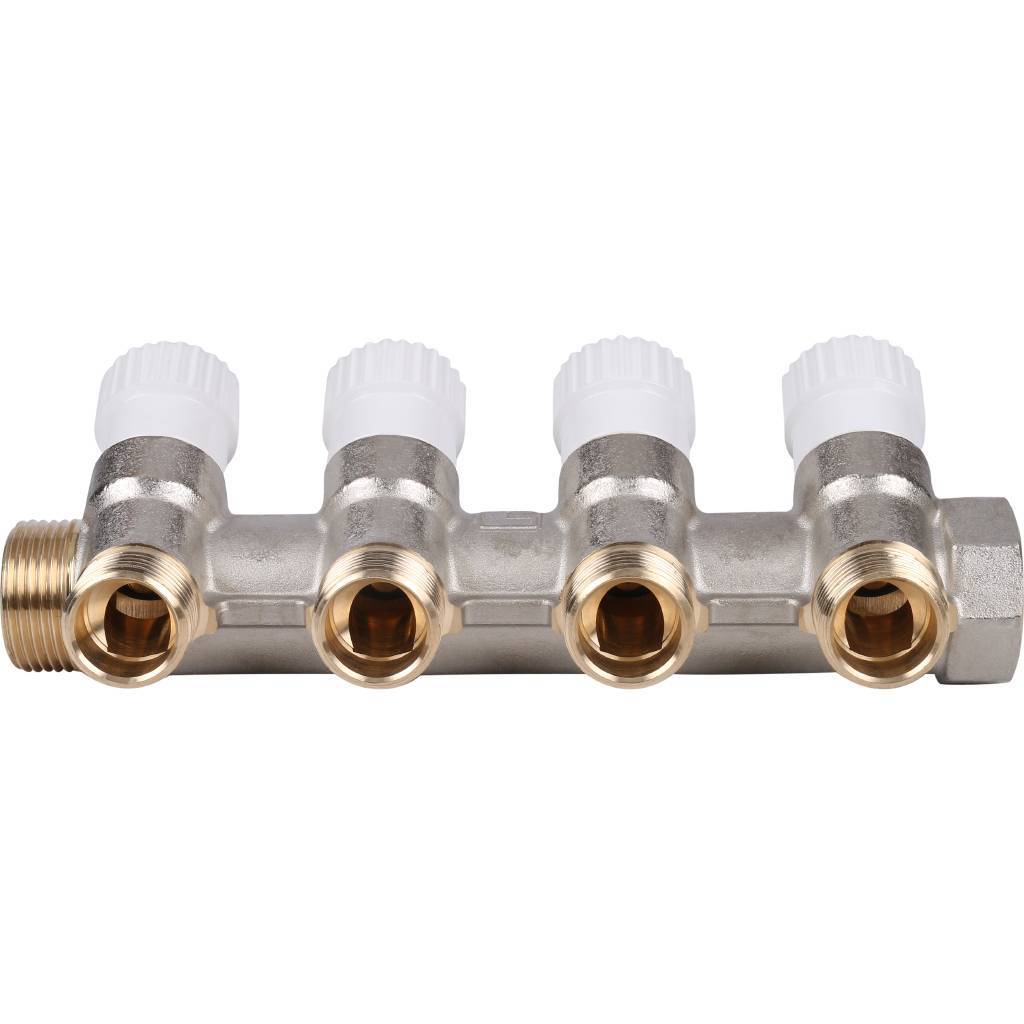 Коллектор распределительный STOUT 3/4 , 4 отвода 1/2