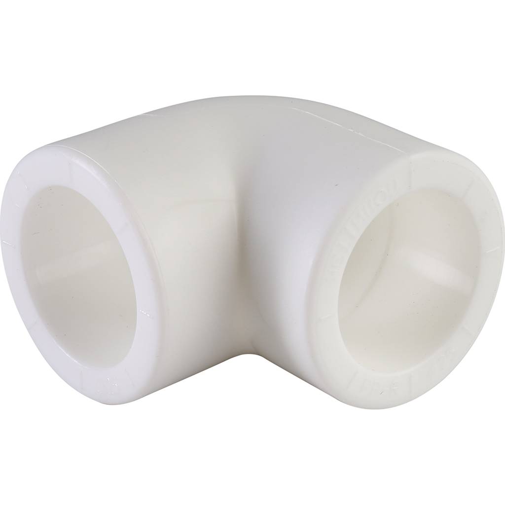 Угольник Политэк d=25 90* для полипропиленовых труб под сварку (цвет белый), 9000000325