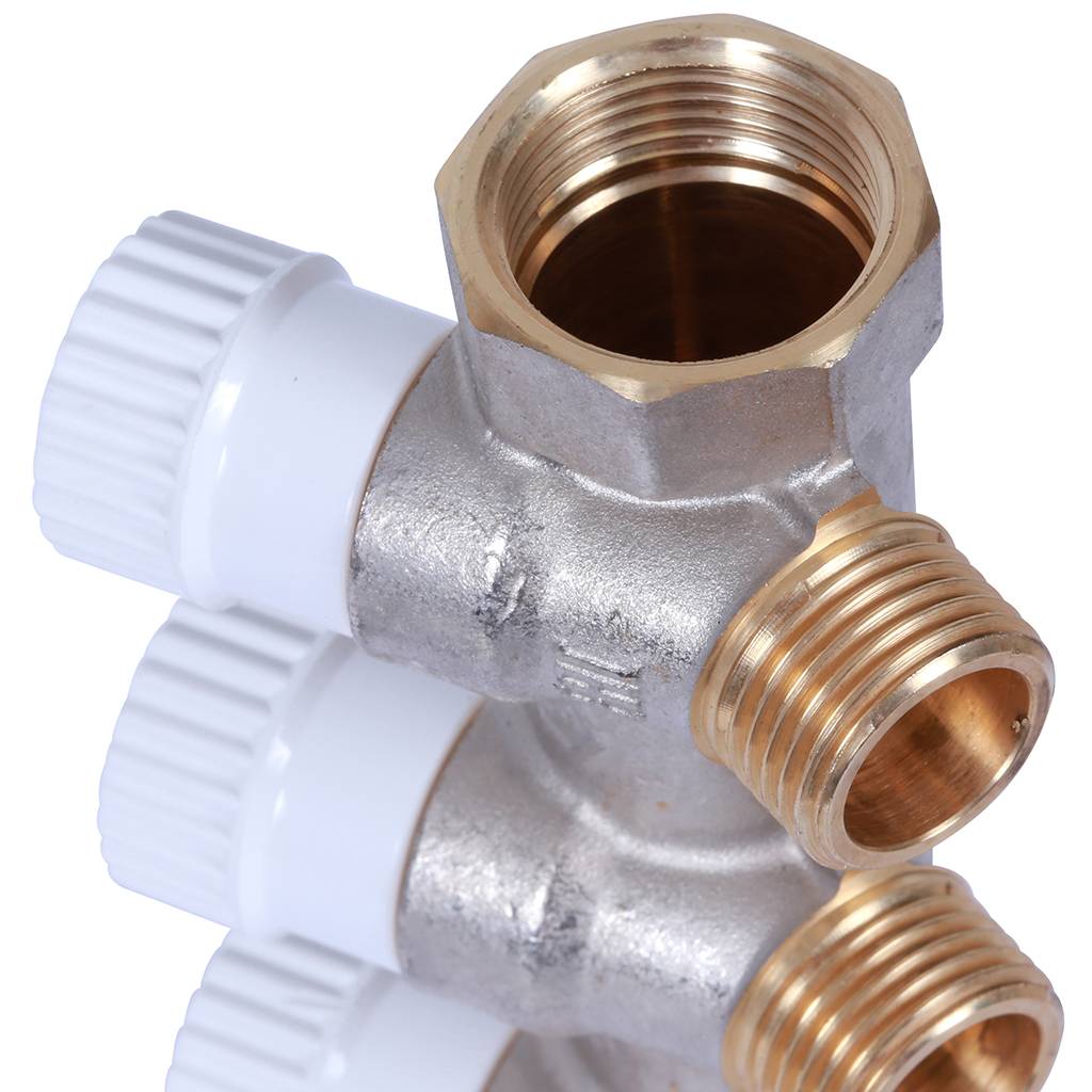 Коллектор распределительный STOUT 3/4, 3 отвода 1/2  плоское уплотнение SMB 6852 341203