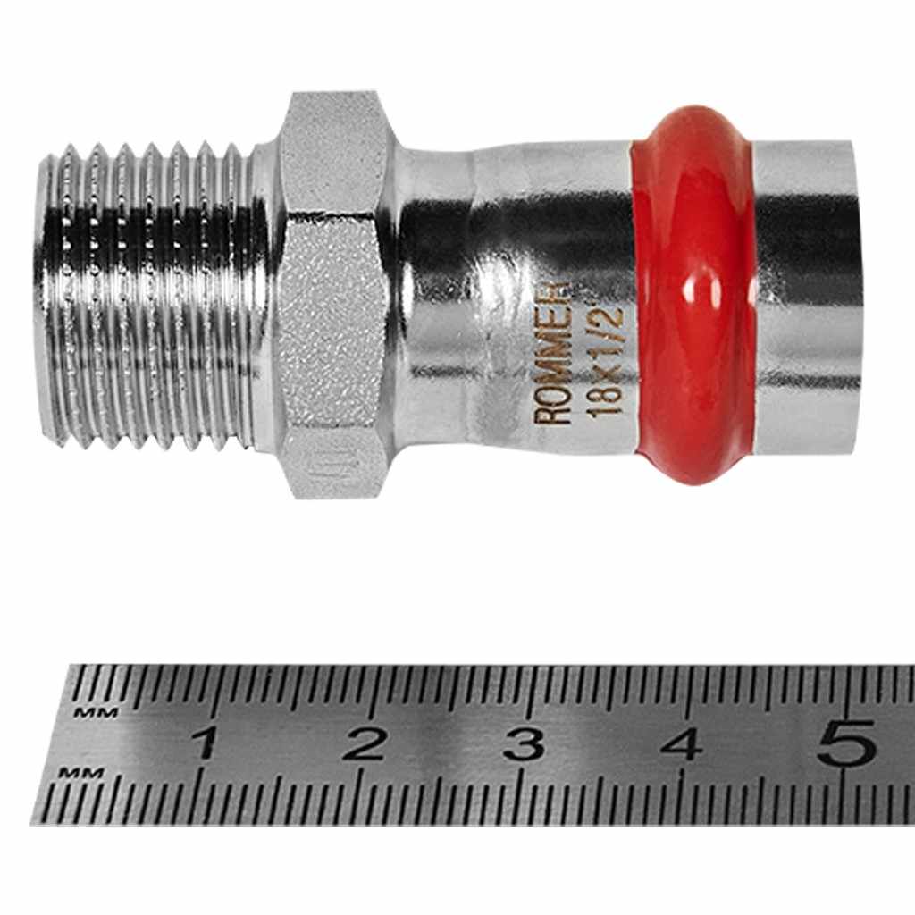 Переходник ROMMER ВПр-НР, 18х1/2, из нержавеющей стали прессовой, RSS-1021-001812