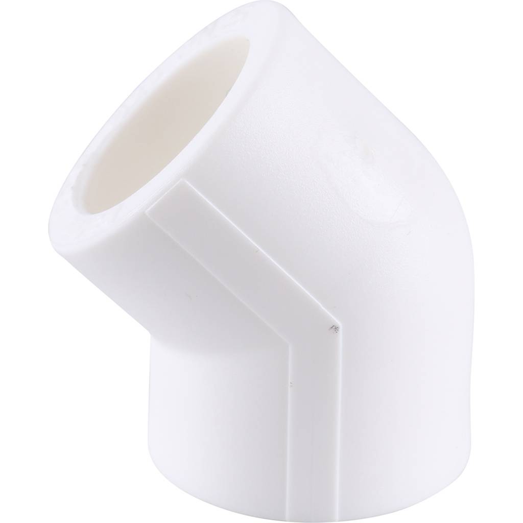 Угольник 45* Kalde d=25 для полипропиленовых труб под сварку (цвет белый), 3212-elb-250045