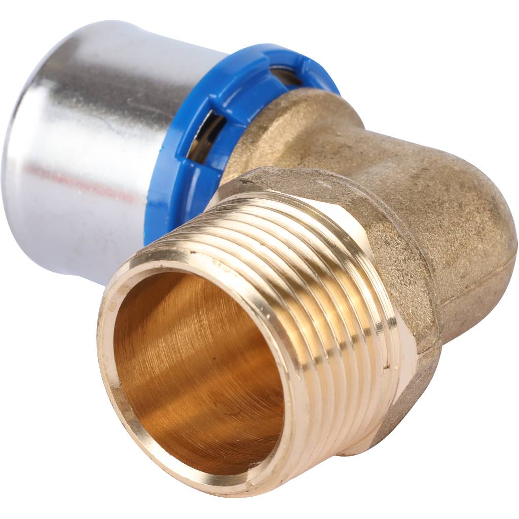 Угольник-переходник APE с наружной резьбой 1 х32 для металлопластиковых труб прессовой, ARL3010400