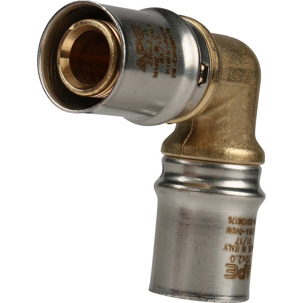 Угольник STOUT  90° 20х20 для металлопластиковых труб прессовой, SFP-0009-002020