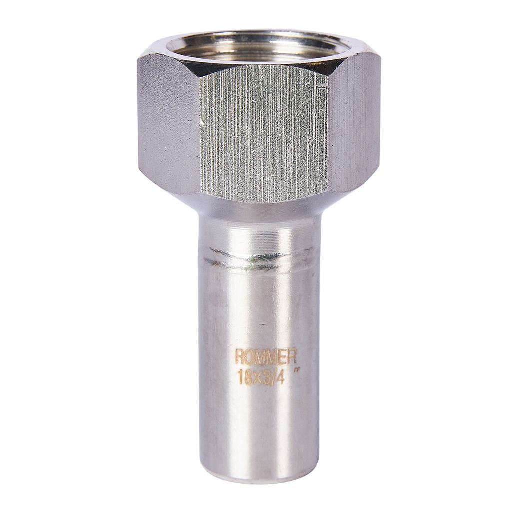 Вставка переходная НПр-ВР ROMMER 18х3/4 из нержавеющей стали прессовой