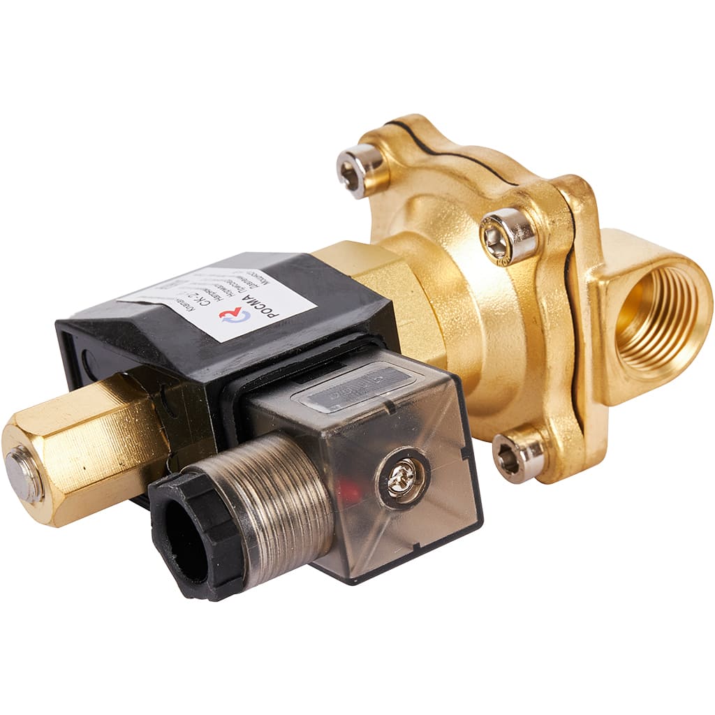 Клапан электромагнитный (соленоидный) двухходовой РОСМА СК-21-15 нормально открытый НО, АС 220В, G1/2, Ду15, 00000012956