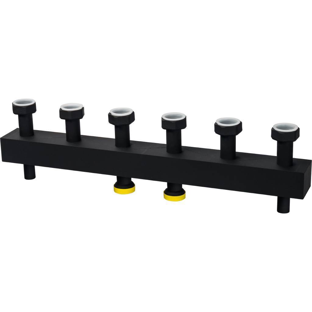 Стальной распределительный коллектор STOUT SDG-0016 3 отопительных контура, в теплоизоляции DN 25