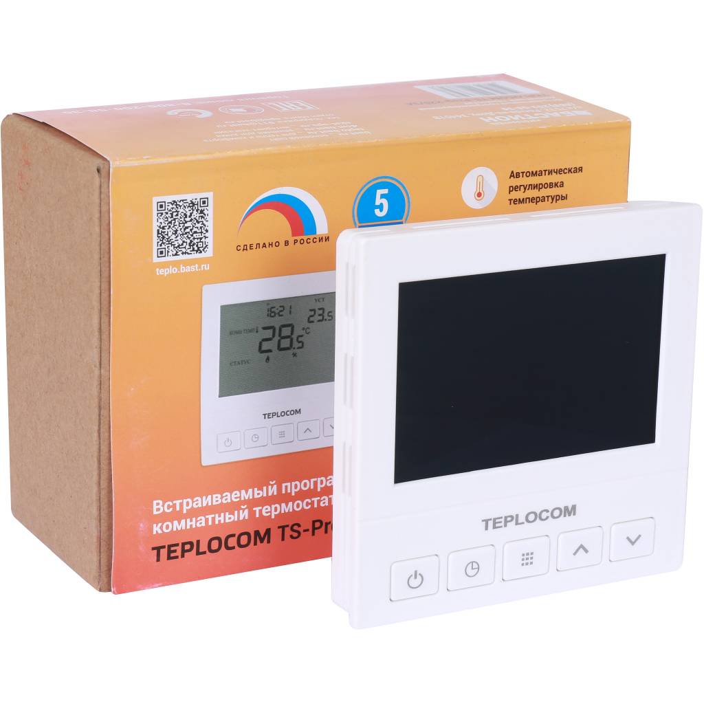 Термостат комнатный Teplocom TS-Prog-220/3A, проводной, прогр., реле 250В, 3А, 913