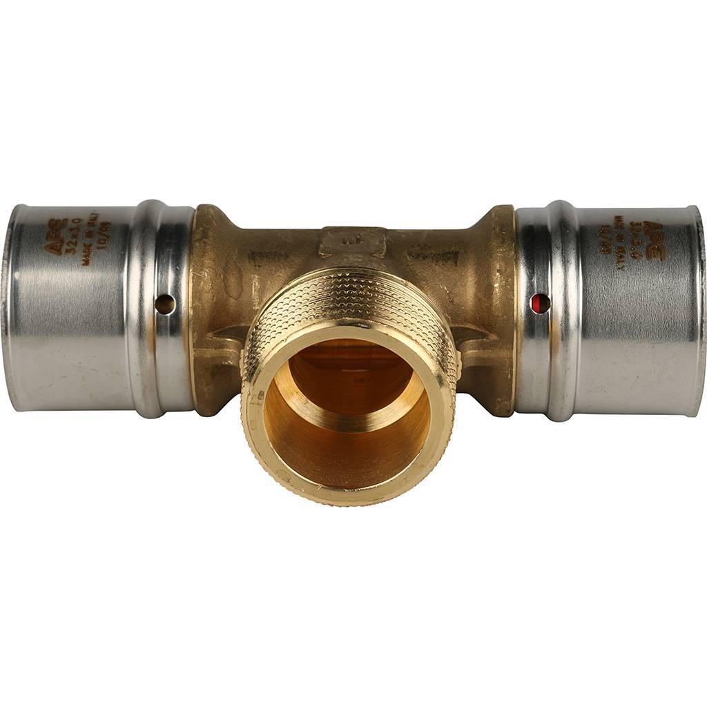 Тройник-переходник STOUT с наружной резьбой 32х1 х32 для металлопластиковых труб прессовой, SFP-0008-320132