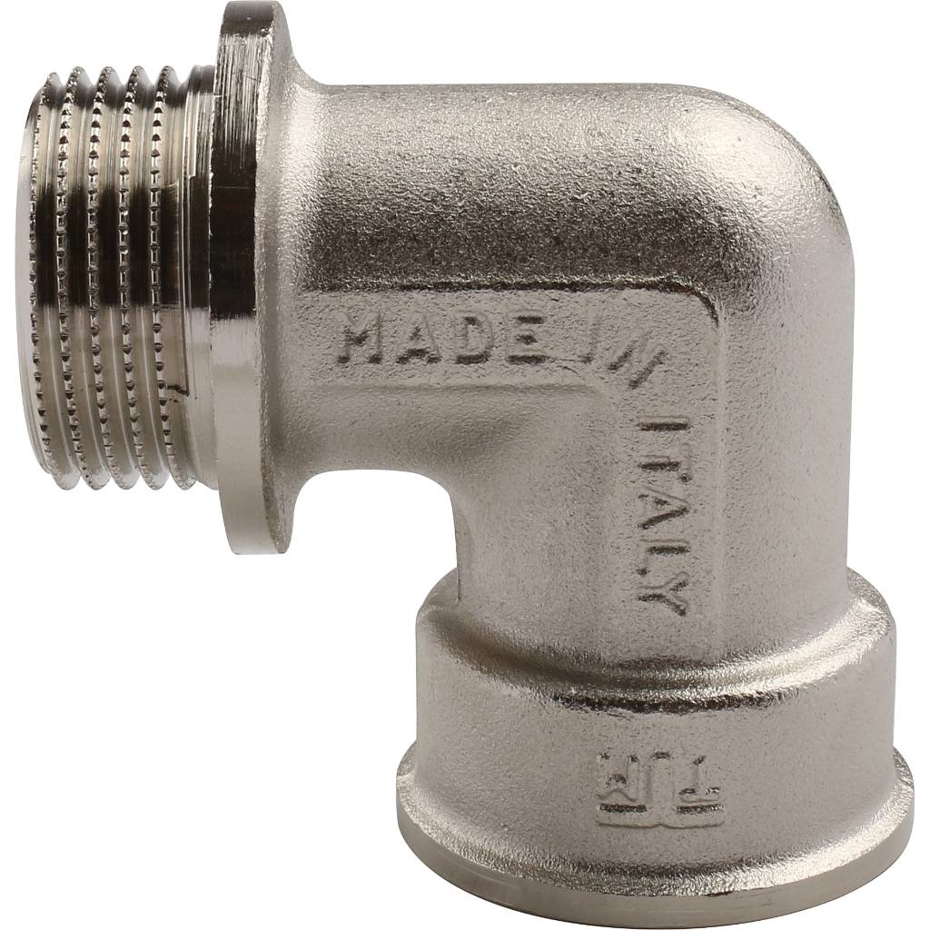 Угольник TIEMME НВ никелированный с упором 1х1, 1500291