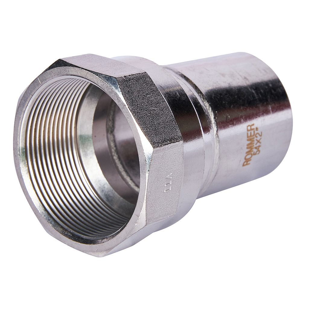 Вставка ROMMER переходная НПр-ВР, 54х2, из нержавеющей стали прессовой, RSS-1023-000542