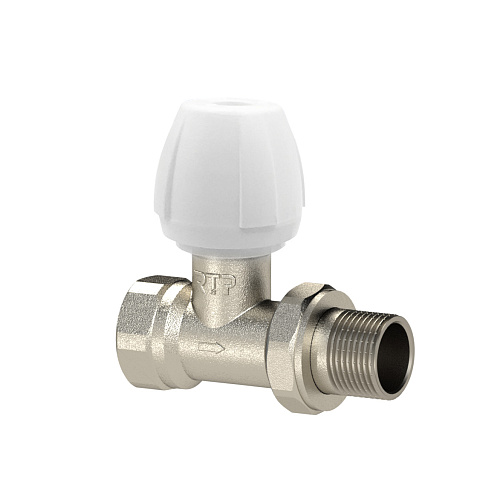 Вентиль ЭКО для радиатора прямой, латунь  1/2, никель, РТП