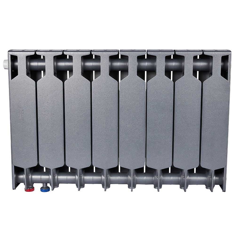 Радиатор биметаллический RIFAR SUPReMO VENTIL 350 SVR 8 секций нижнее правое подключение (Цвет ТИТАН), 4RS35.VR-8-TI