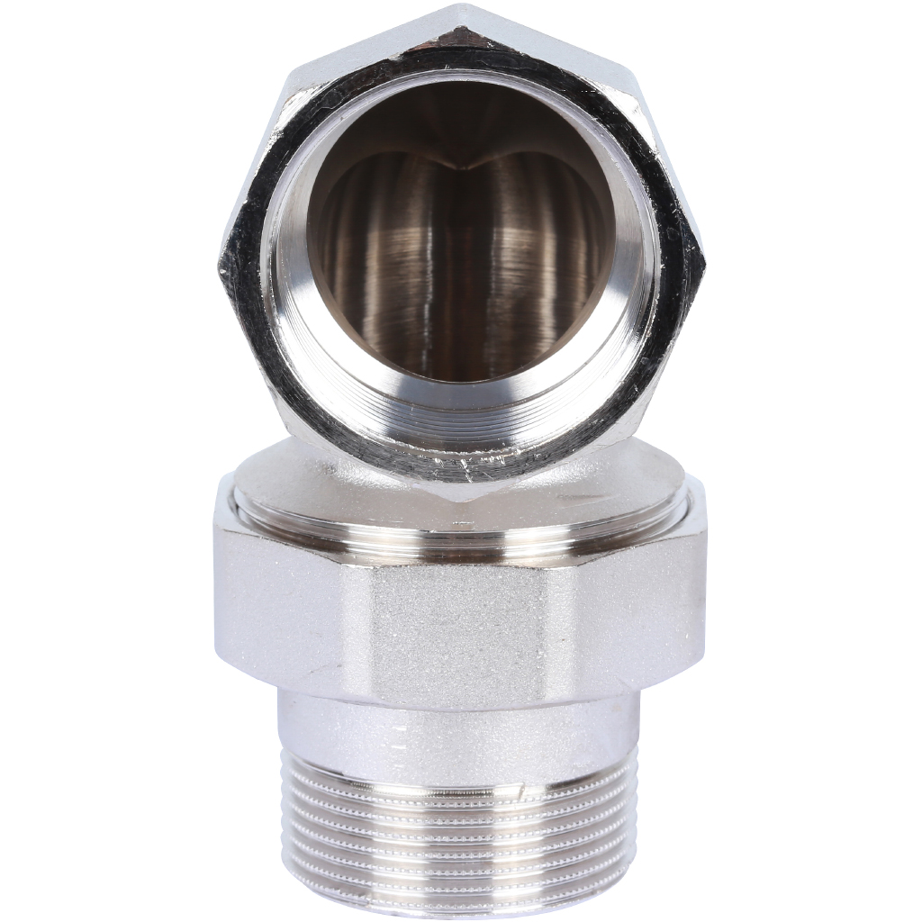 Разъемное угловое соединение STOUT американка ВН 1 1/2 уплотнение под гайкой o-ring кольцо, никелированное, SFT-0057-000112