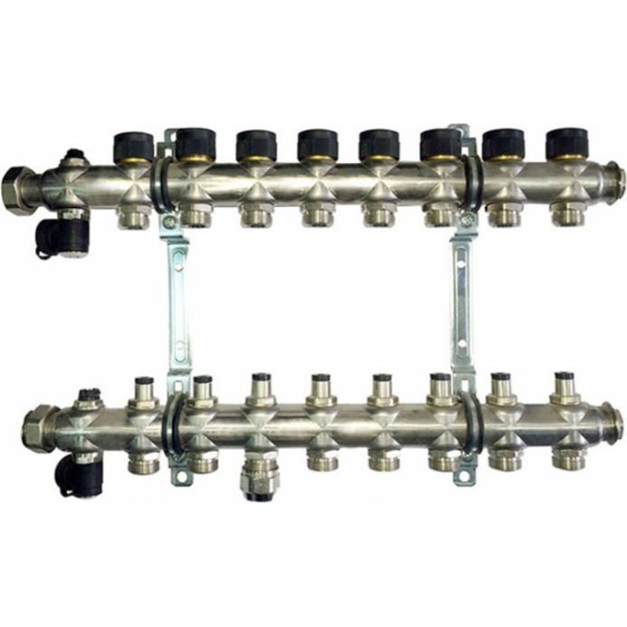 Группа коллекторная Oventrop Multidis SF 8 со встроенными регулирующими вставками на 8 контуров