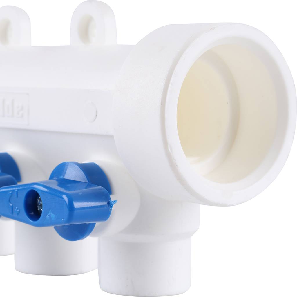 Коллектор с запорными кранами для полипропиленовых труб Kalde (3 выхода)