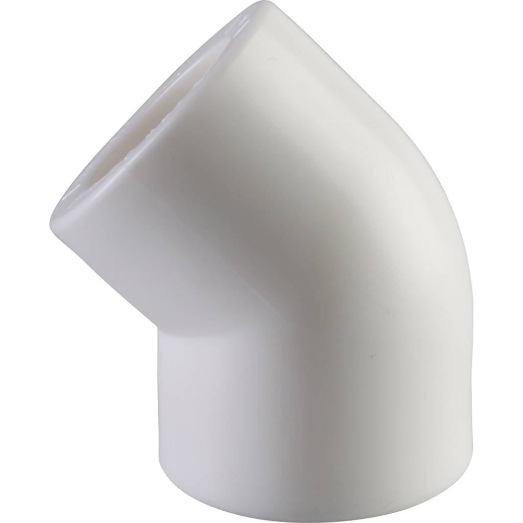 Угольник Политэк d=20 45* для полипропиленовых труб под сварку (цвет белый), 9400002045
