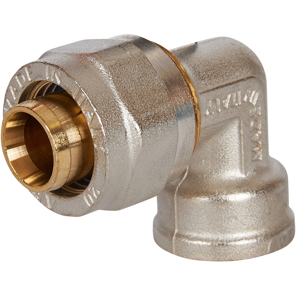 Угольник-переходник STOUT с внутренней резьбой 1/2 х20 для металлопластиковых труб винтовой, SFS-0007-001220