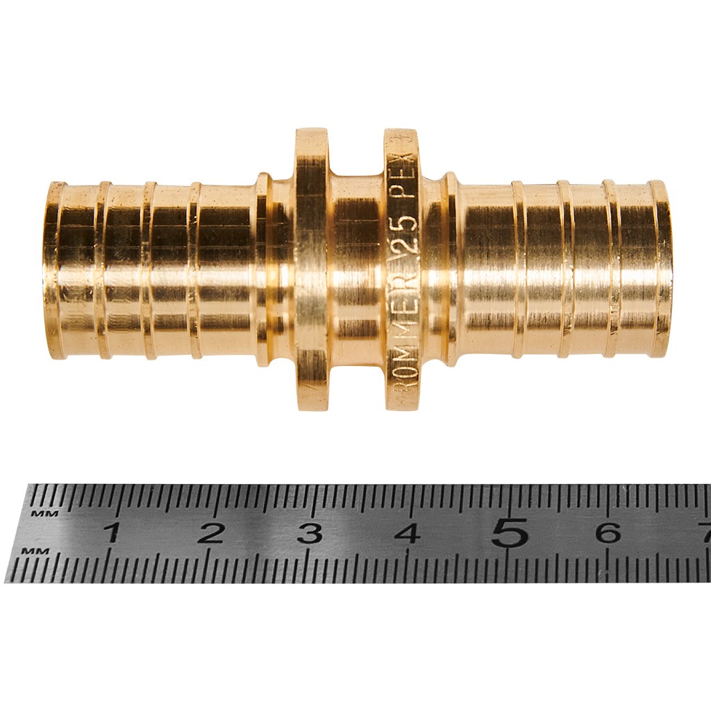 Муфта соединительная равнопроходная ROMMER 25 для труб из сшитого полиэтилена аксиальный, RFA-0003-000025