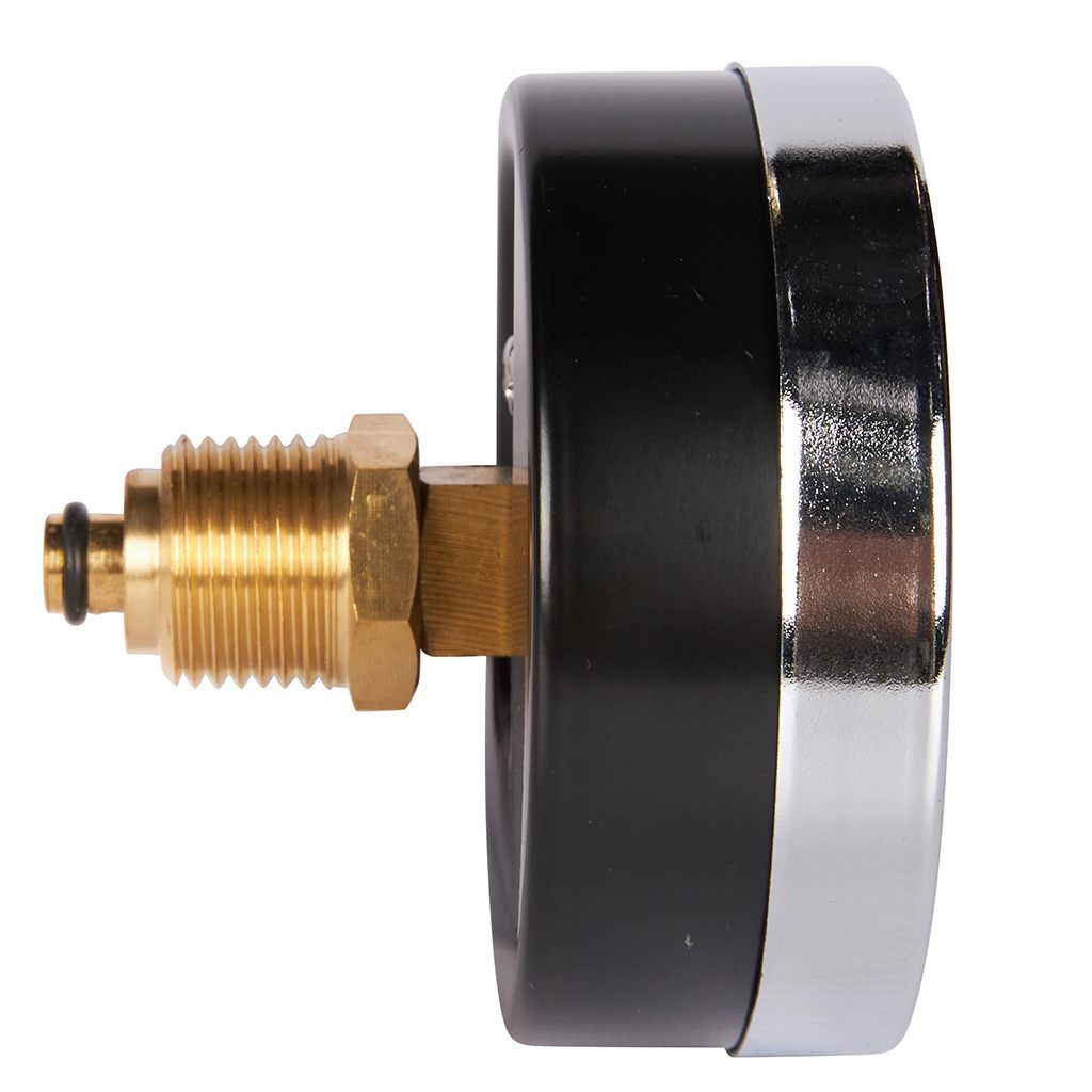 Термоманометр аксиальный ROMMER 80 мм 120 градусов в комплекте с автоматическим запорным клапаном 1/2