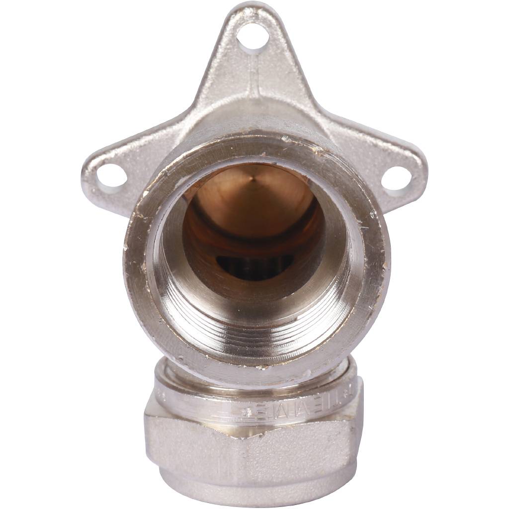 Угольник TIEMME с внутренней резьбой с креплением (20х2.0х3/4) для металлопластиковых труб винтовой, 1600055