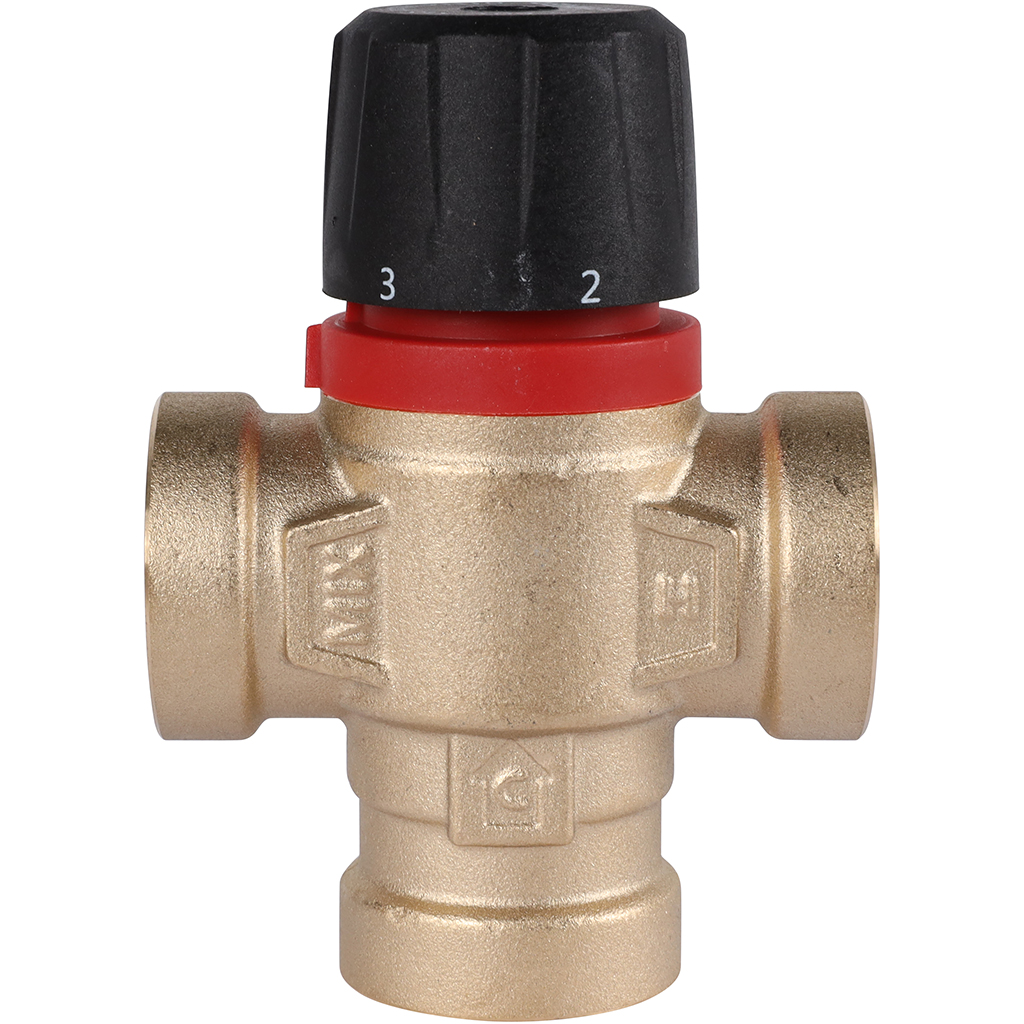 Термостатический смесительный клапан для систем отопления и ГВС ROMMER 3/4 ВР 35-60°С KV 1,6 (боковое смешивание)