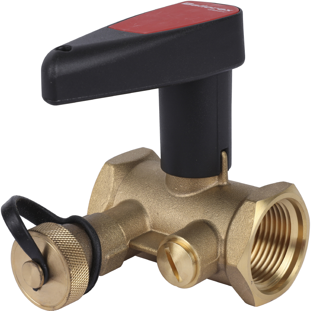 Клапан ручной БРОЕН Basic DN 025 PN 25 запорный с дренажем, 594765