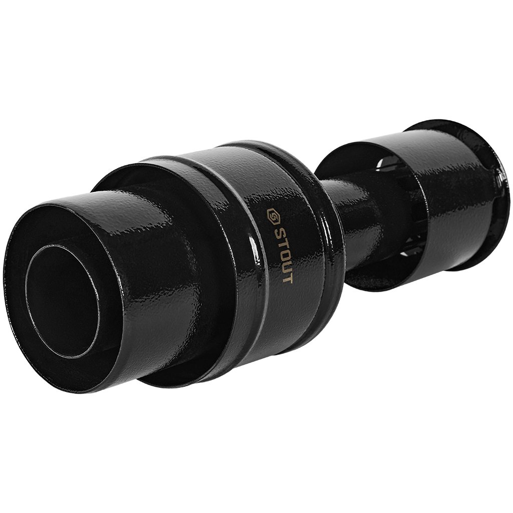 STOUT SCR-6010-800012 STOUT Оголовок вертикальный с ветрозащитой традиц. коакс. D60(п)/100(п) ЧЕРНЫЙ узкий, SCR-6010-800012