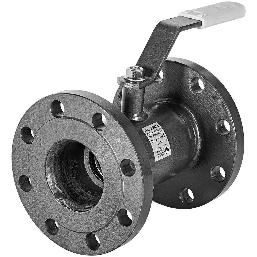 Кран шаровой ALSO КШФ Ду65 Ру 2,5 МПа из Ст.20, КШ.Ф.065.25-01