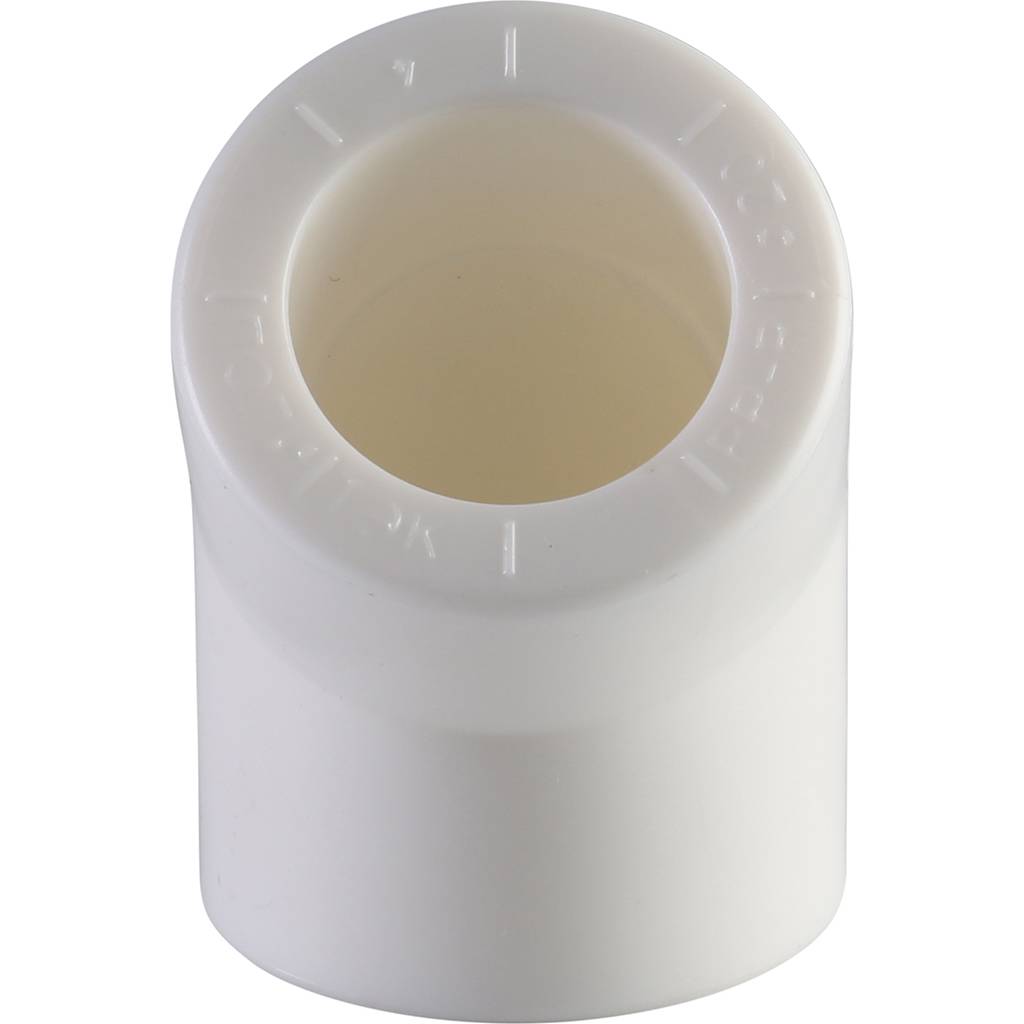 Угольник Политэк d=20 45* для полипропиленовых труб под сварку (цвет белый), 9400002045