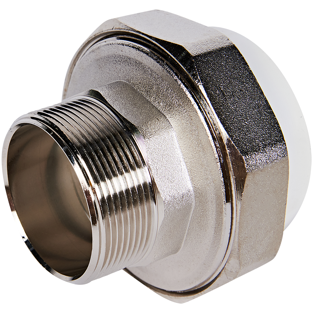 Муфта комбинированная Pro Aqua d=63-2 PP-R разъемная (американка) НР Белая