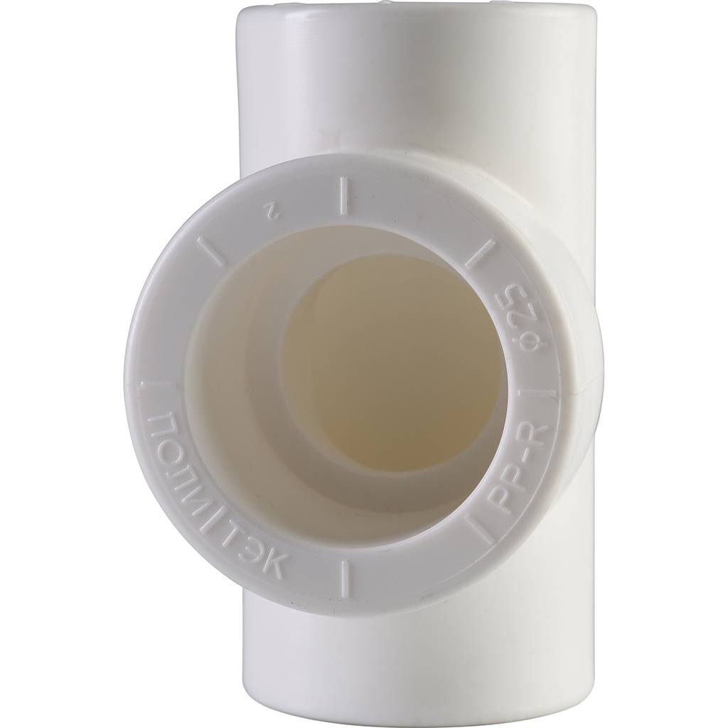 Тройник переходной Политэк 20х25х20 для полипропиленовых труб под сварку (цвет белый), 9300202520