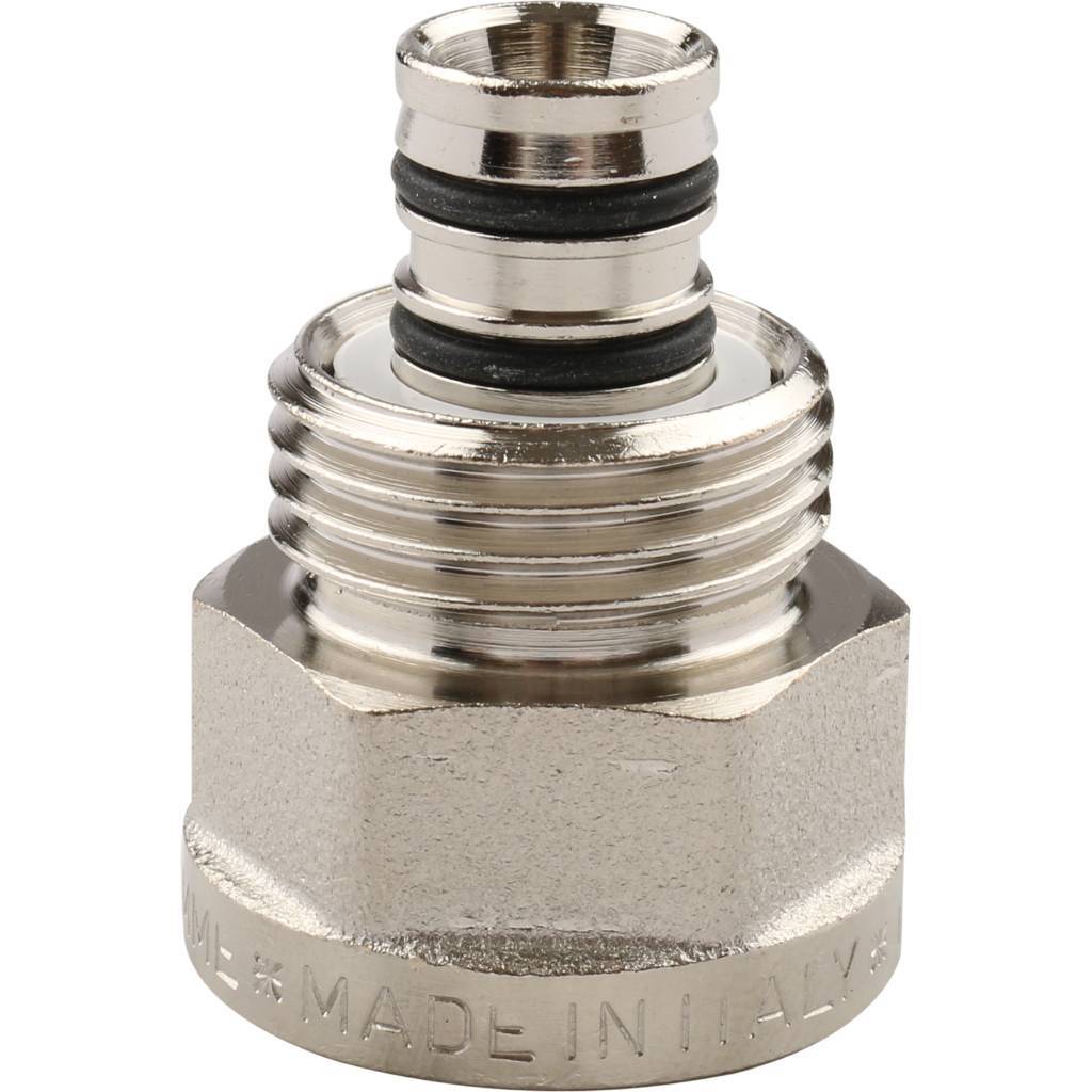 Муфта TIEMME с внутренней резьбой (16х2.0х1/2) для металлопластиковых труб винтовой, 1600004